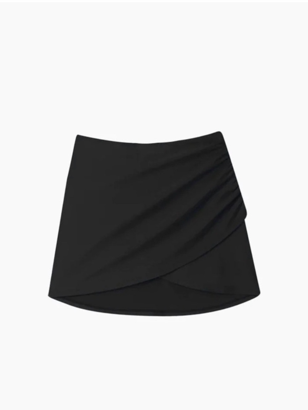 Black Women's Wrap Front Swim Skirt